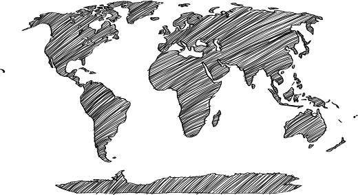 An Illustration Of The Globe In Black And White
